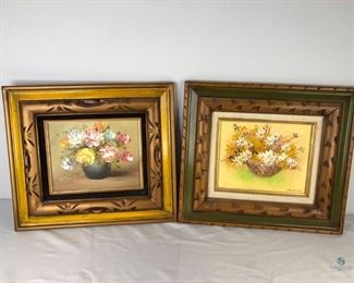 Artwork Paintings
Two (2) floral paintings, in very good condition. One needs reattached to the inside of the frame. 18 " H x 16 " W
