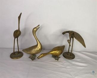 Brass Birds
Four (4) brass birds: two (2) cranes and two (2) geese in good condition