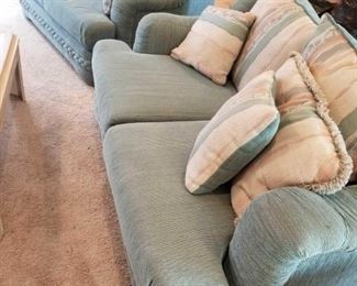 Seafoam Green Sofas
Two (2) Seafoam Green Sofas with pillow. Overall good Condition. No rips or tears needs cleaning. 31 " H x 62 " W x 40 " D