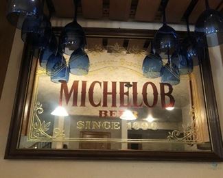 Michelob Beer Mirrored Sign
Decorative mirror. Measures 18"Hx26". Wine glasses not included.