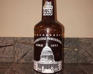 1953 Presidential Inauguration Wine Bottle
Just the bottle. Lists presidents up to Eisenhower. Great collector's item.