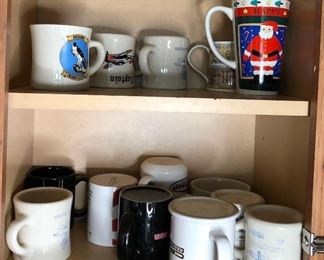 Coffee Cups
Assorted coffee mugs. Used condition.