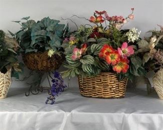 Faux Floral Arrangements
Four (4) floral and plant arrangements. Poinsettias measure about 18"T, others measure 21"T and 23"T
