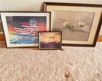 Three (3) Military Aviation Pictures
One (1) print, two (2) photos. 20"x18", 27"x21" and 8"x10"