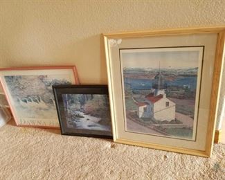 Three (3) Framed Prints
Modern prints. Lighthouse, river stream and country geese themes. 33"x27", 23"x29" and 18"x22"