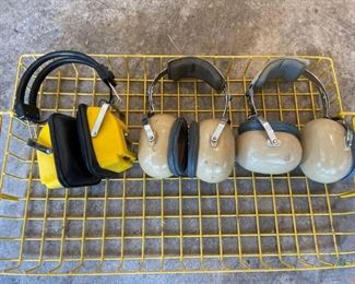 Vintage Ear Protection and Basket
Three (3) vintage ear covers and one (1) shallow wire basket.