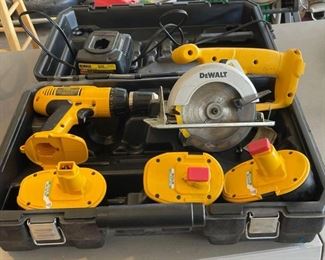 DeWalt Circular Saw and Clutch Driver/Drill
DeWalt cordless circular saw and drill. Includes batteries and chargers. Unsure if charger is correct attachment. Untested