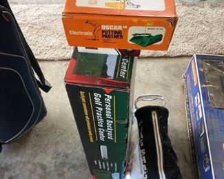 Golf Galore
Includes one (1) Bag Shag ball picker upper, one (1) electronic ball putter, backyard golf practice and more. Slightly dirty, still appears to be in good condition