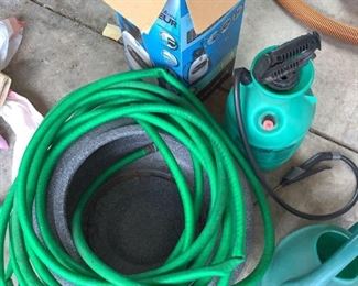 Garden Items
Hide-away hose pot, 2-gal Rubbermaid pitcher and Flo Master sprayer