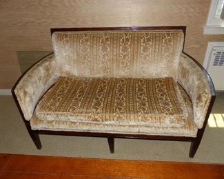 Wood frame loveseat