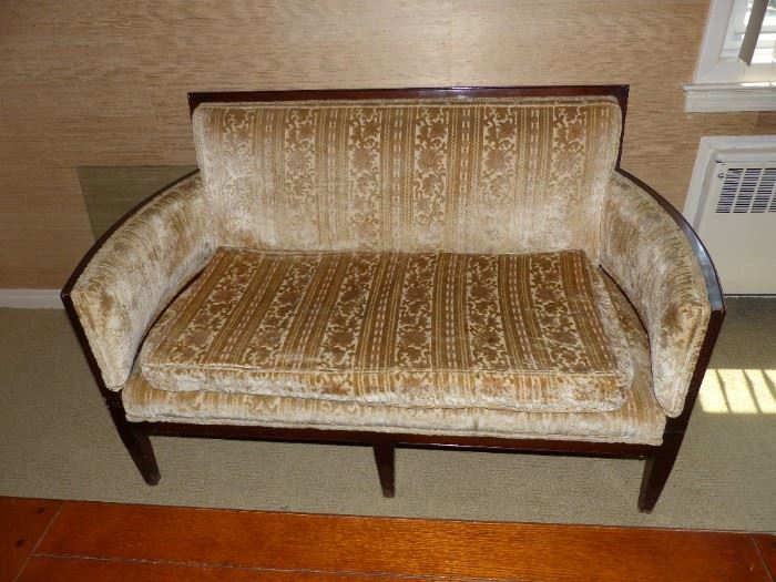 Wood frame loveseat