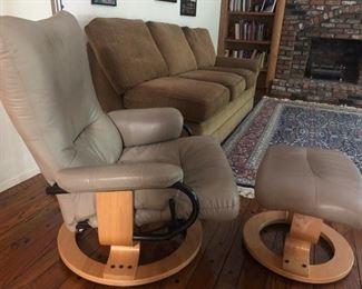 Ekornes ergonomic chair & ottoman 