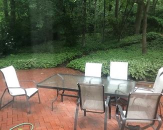 Glass top patio set 