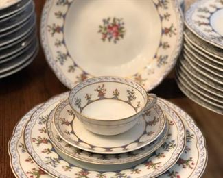 Beautiful set of Limoges Bernardaud china "Chateaubriand" Service for 12 plus