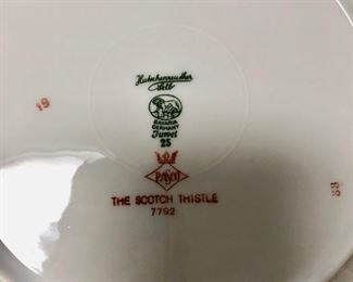 Beautiful set of Hutschenreuther Bavarian china "The Scotch Thistle" Service for 12 plus 