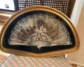 Antique painted fan 
