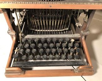 AMAZING c.1900 Rem-Sho 4 Typewriter with Case - Neoclassical - Bronze clad 