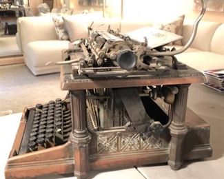 AMAZING c.1900 Rem-Sho 4 Typewriter with Case - Neoclassical - Bronze clad 
