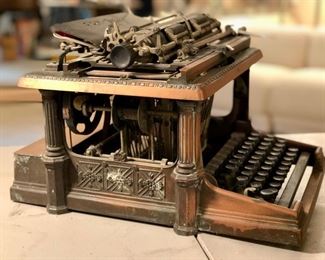 AMAZING c.1900 Rem-Sho 4 Typewriter with Case - Neoclassical - Bronze clad 
