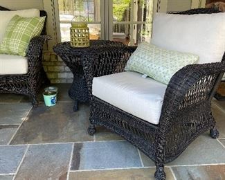 All Weather Rattan Chair, Table and Love Seat 