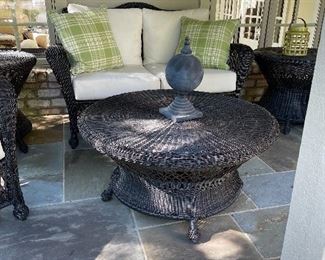 All Weather Rattan Love Seat, Coffee Table 