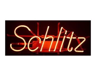 Vintage neon sign, Schlitz Beer, red, in working condition
9.5"h x 23"w