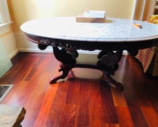 1940's marble top Victorian coffee table. 