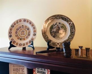 Collectible Plates Including Presidents & Historical sites