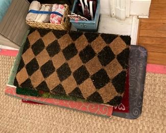 Door mats and kitchen mats, hand towels and planter