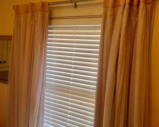 Pink, sparkly blackout curtains, matching pair for two windows, almost new