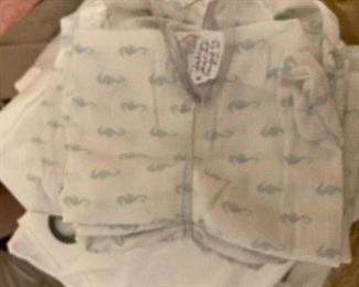 Set of  standard size sheets and two standard pillow cases with seahorse motif 