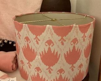 Pink and white decorative lamp shade 