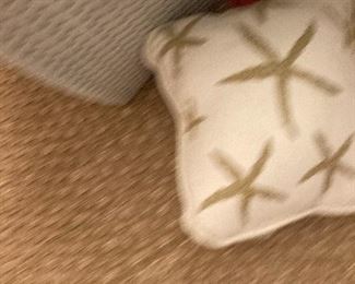 Starfish square pillow- white background 