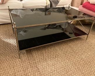 From Ballard Designs - two tiered black marble coffee table 
