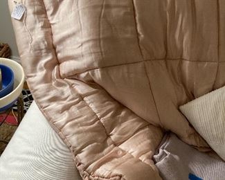 Pottery Silk pink blush comforter- treat yourself to this luxury! 