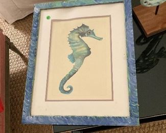 Seahorse print in cool frame