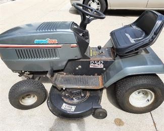 This mower is older and runs well.