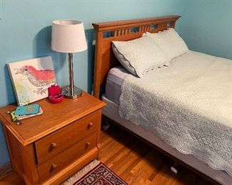 Modern Bedroom set, Mirrored dresser, tallboy, bed (BED IS SOLD) and nightstand (matching set)