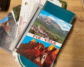 Vintage postcards and travel brochures 