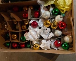 HUGE box of Vintage Shiny Brite ornaments 