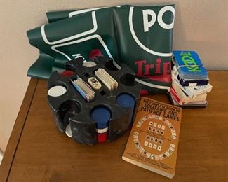 vintage poker chips and playing cards 