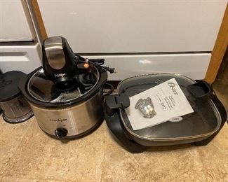 Crockpot, Ninja blender and Oster electric skillet