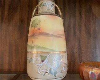 Antique hand painted Nippon vase 