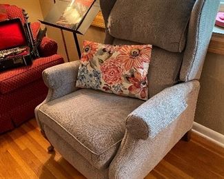 blue wingback armchair 