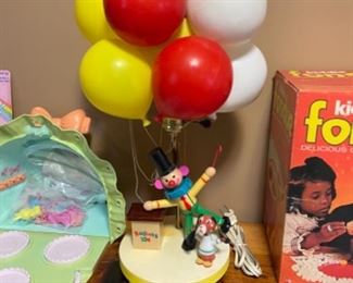 Vintage Clown and Balloon lamp 