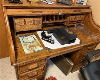 Vintage Oak Roll top desk 