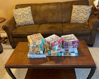 Brown suede Sofa and Loveseat (