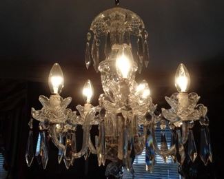 Waterford Crystal Chandelier, 2 feet tall x 16 inches wide, 5 lights