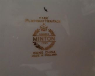 Minton 1793 Platinum Heritage Bone China made in England
