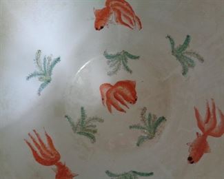 interior of porcelain Koi Fish Bowl